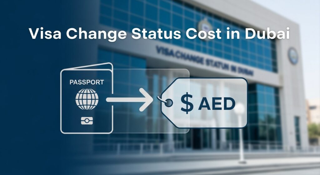 "Dubai visa change status application with passport and Emirates ID"