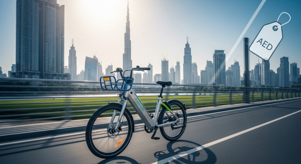 Wide range of electric bikes in UAE shops showcasing foldable commuters and off‑road models
